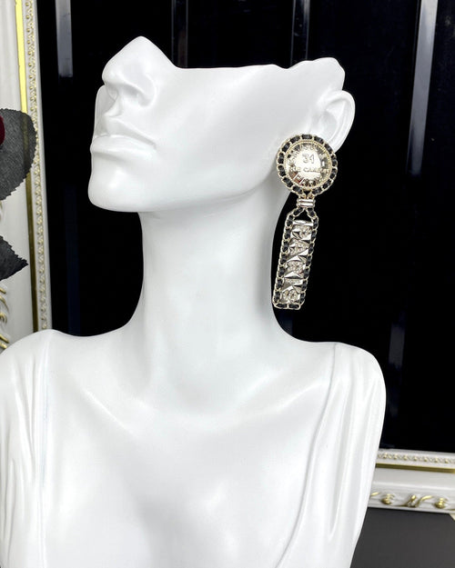 18K  Chanel Leather Earrings